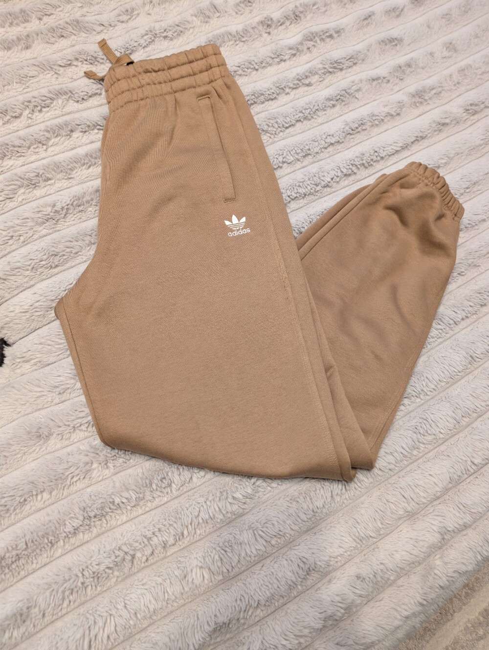 Adidas Women's  Beige Tan Joggers with White Trefoil Sz: XS NWT